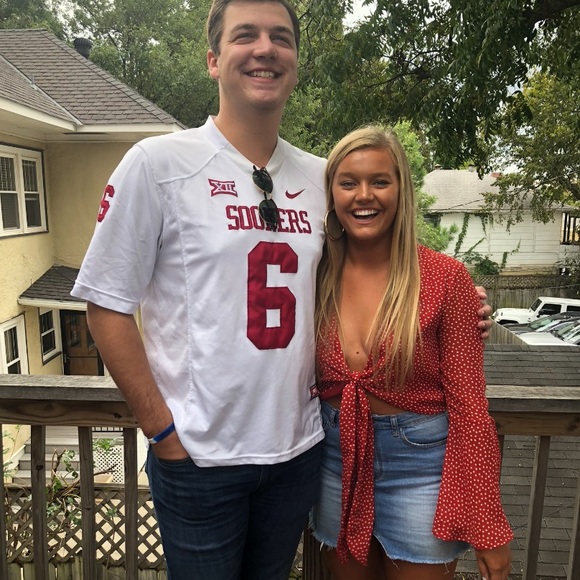 Red & White Star Tie Top - Picture 1 of 5